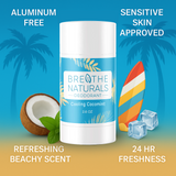 Breathe Naturals Cooling Cocomint deodorant, an aluminum-free, sensitive skin-approved product, promises refreshing beachy scent and 24-hour freshness.
