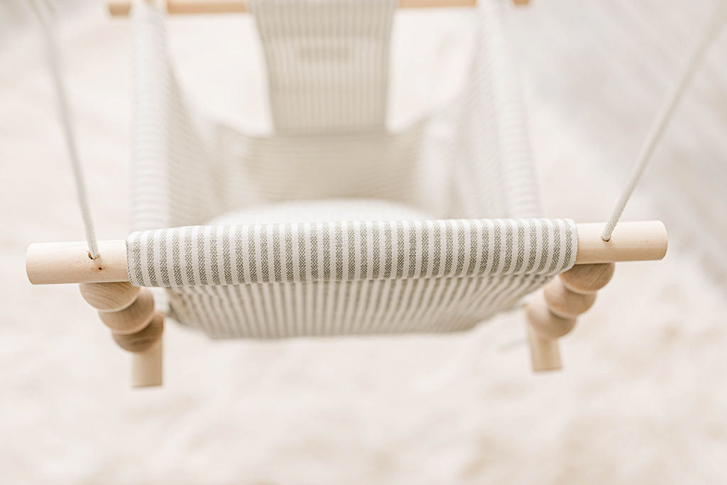 Indoor Swing – Greige/Vanilla Stripe