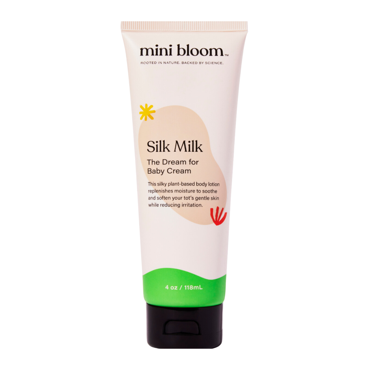 Mini Bloom's Silk Milk Baby Cream promises soothing relief for delicate skin.
