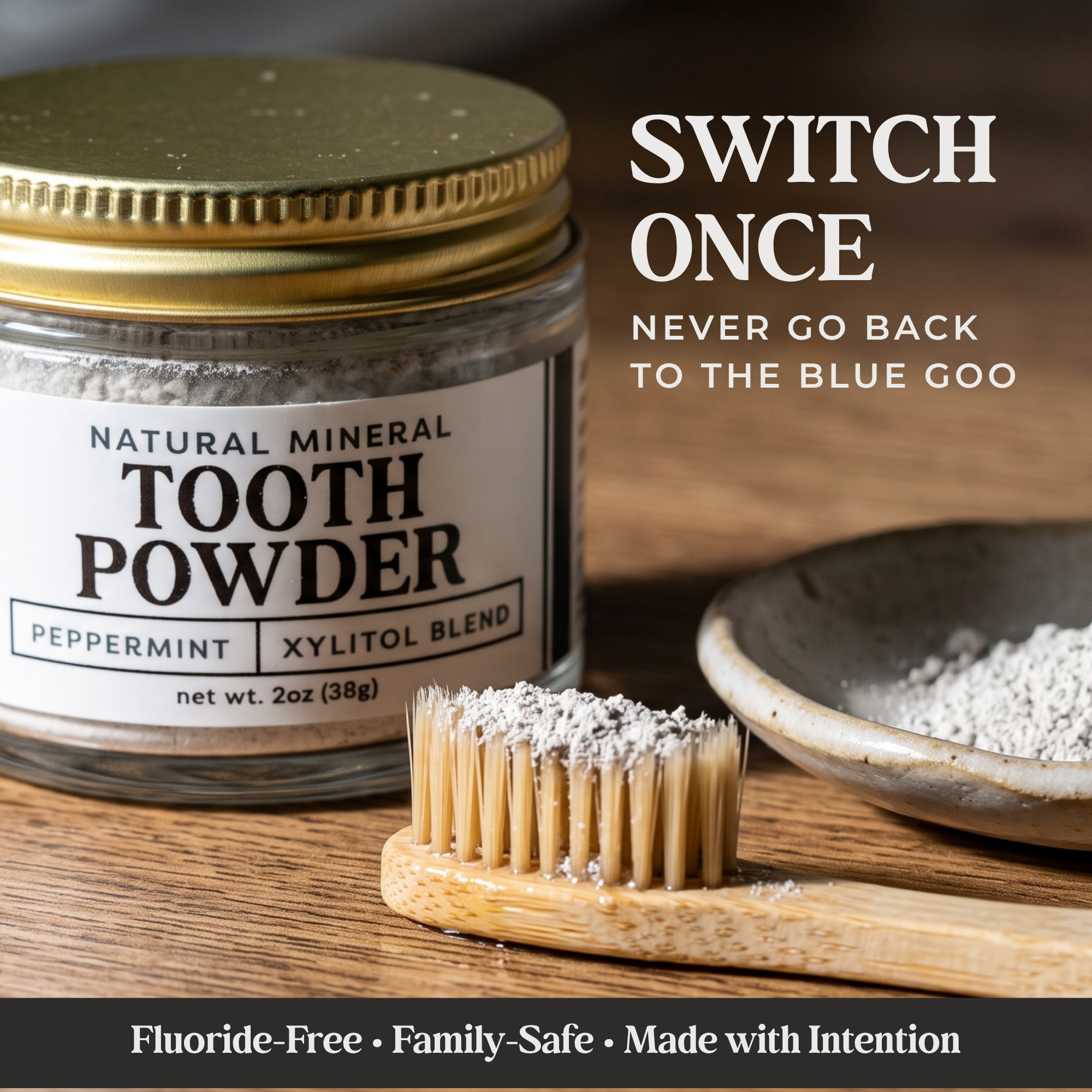 Remineralizing Tooth Powder with Hydroxyapatite + Xylitol