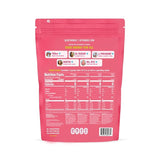Examine the nutrition facts and ingredients printed on a pink Get Gorgie energy drink mix packet touting zero sugar, biotin, B6 and B12 vitamins, L-Theanine, and 150mg of green tea caffeine.
