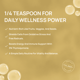Discover daily wellness power with 1/4 teaspoon of this nutrient-rich supplement providing energy, immune support with 3% Thymoquinone, and protection from oxidative stress.
