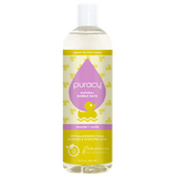 Puracy natural bubble bath gently cleanses with a tear-free, lavender and vanilla formula.
