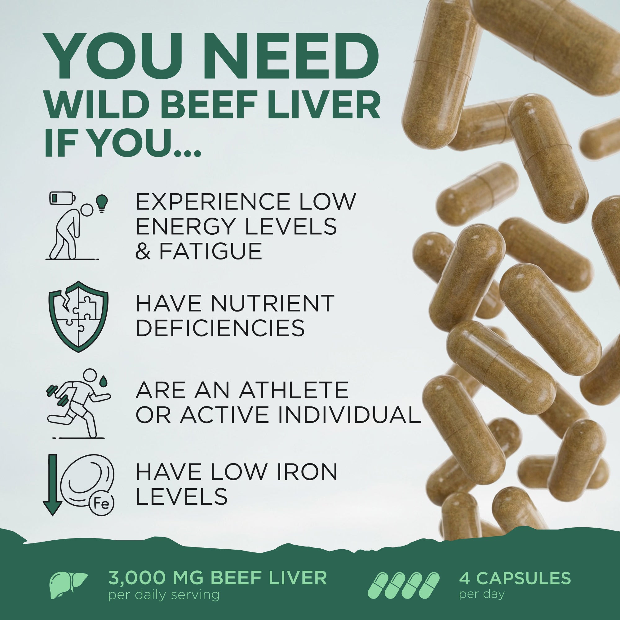 Grass-Fed Beef Liver Capsules – Vitality & Immune Boost