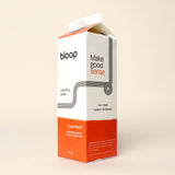 A carton of Bloop Super Bloom laundry soap promises clean laundry with passionfruit, peony, and vanilla orchid scent.