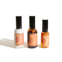 Three URB Apothecary skincare products, Willow Glonser, Sweetgrass, and Sun Worshiper, sit against a white background.
