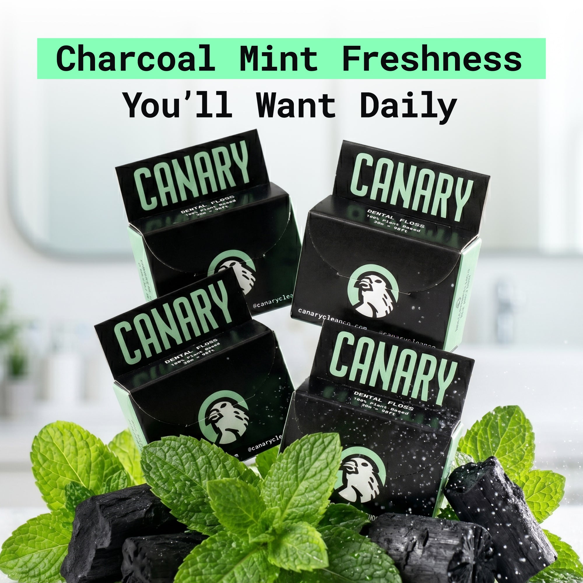 Charcoal Mint Dental Floss - Plastic-Free and Vegan