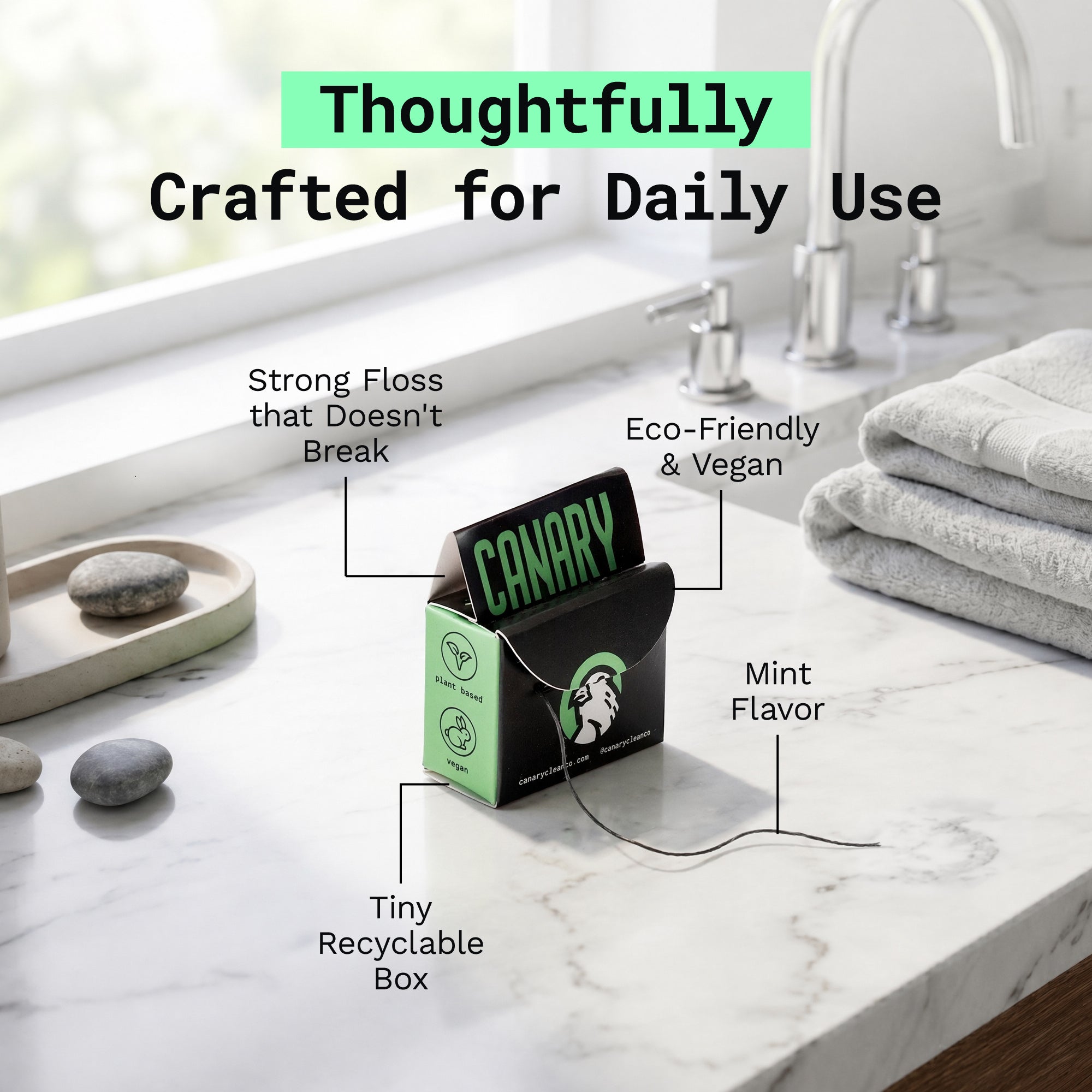 Charcoal Mint Dental Floss - Plastic-Free and Vegan