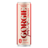 A chilled can of Jordyn Jones' Gorgie Cherry Lime energy drink features zero sugar and green tea caffeine.
