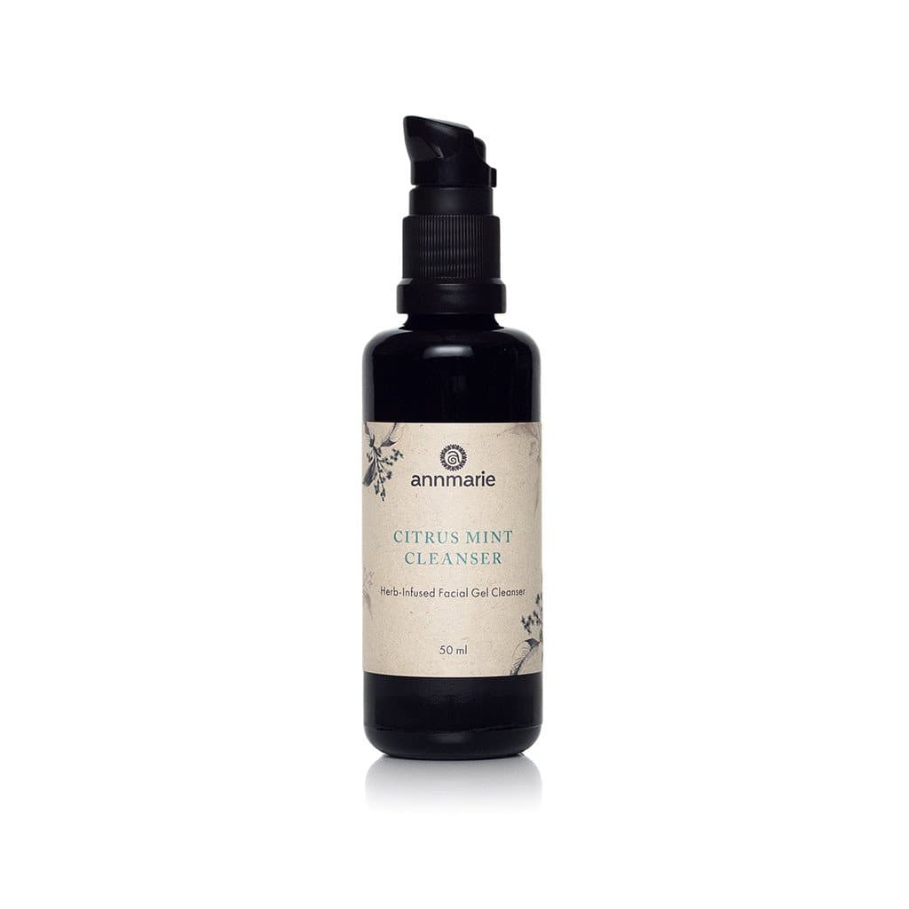 Annmarie Citrus Mint Cleanser, a herb-infused facial gel, sits against a clean white background.
