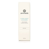 Annmarie Citrus Mint Cleanser, a herb-infused facial gel for oily skin, sits on a white surface.
