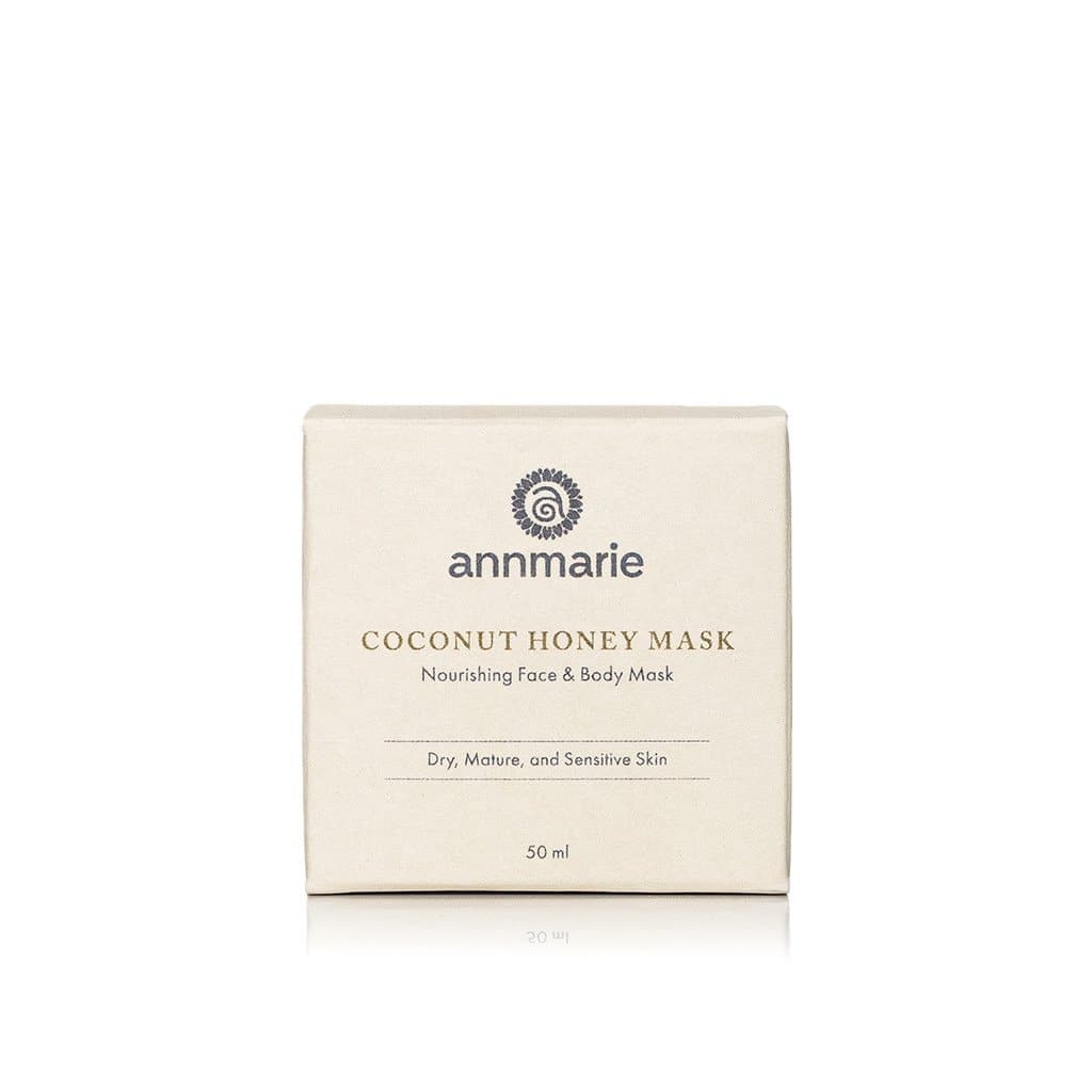 Annmarie's Coconut Honey Mask, a nourishing face and body treatment for dry, mature, and sensitive skin, sits in its retail box.
