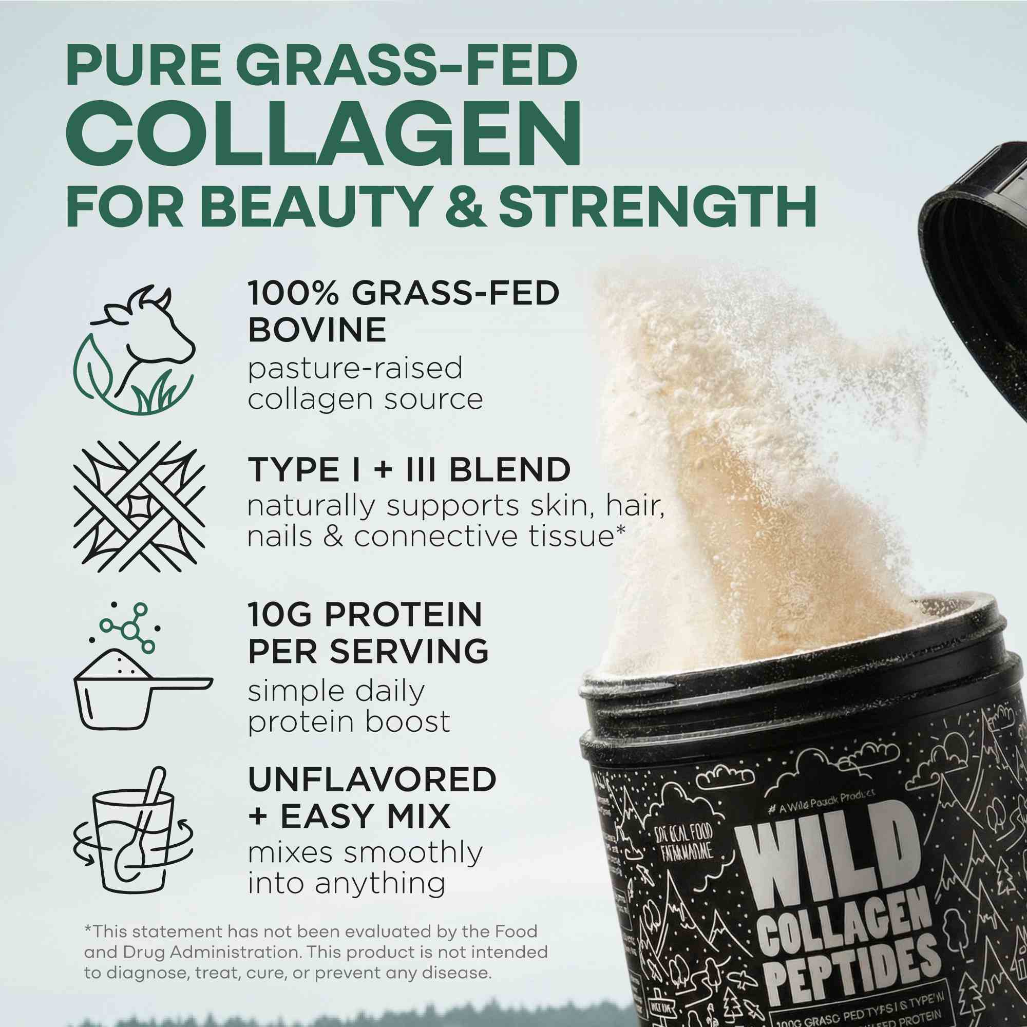 Grass-Fed Collagen Peptides – Skin, Hair & Joint Support