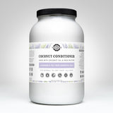 Rustic Strength markets a large jar of coconut conditioner with lavender and tea tree essential oils for normal to dry hair.