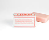 A bar of Vanman's tallow and coconut soap sits next to its packaging box, showcasing the brand's philosophy of utilizing the entire animal.