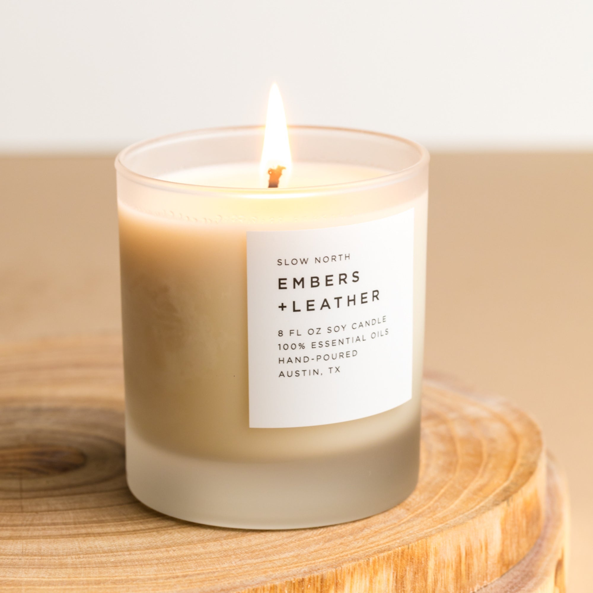 Embers + Leather - Signature Soy Wax Candle (Vetiver + Cedar + Patchouli)