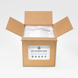 Open cardboard box displays unscented, hypoallergenic Epic Washing Soda.