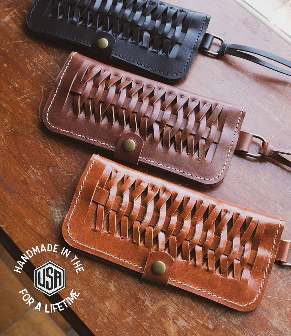 Woven Leather Fishtail Wallet