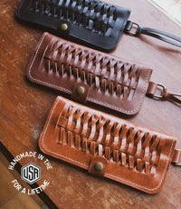 Woven Leather Fishtail Wallet