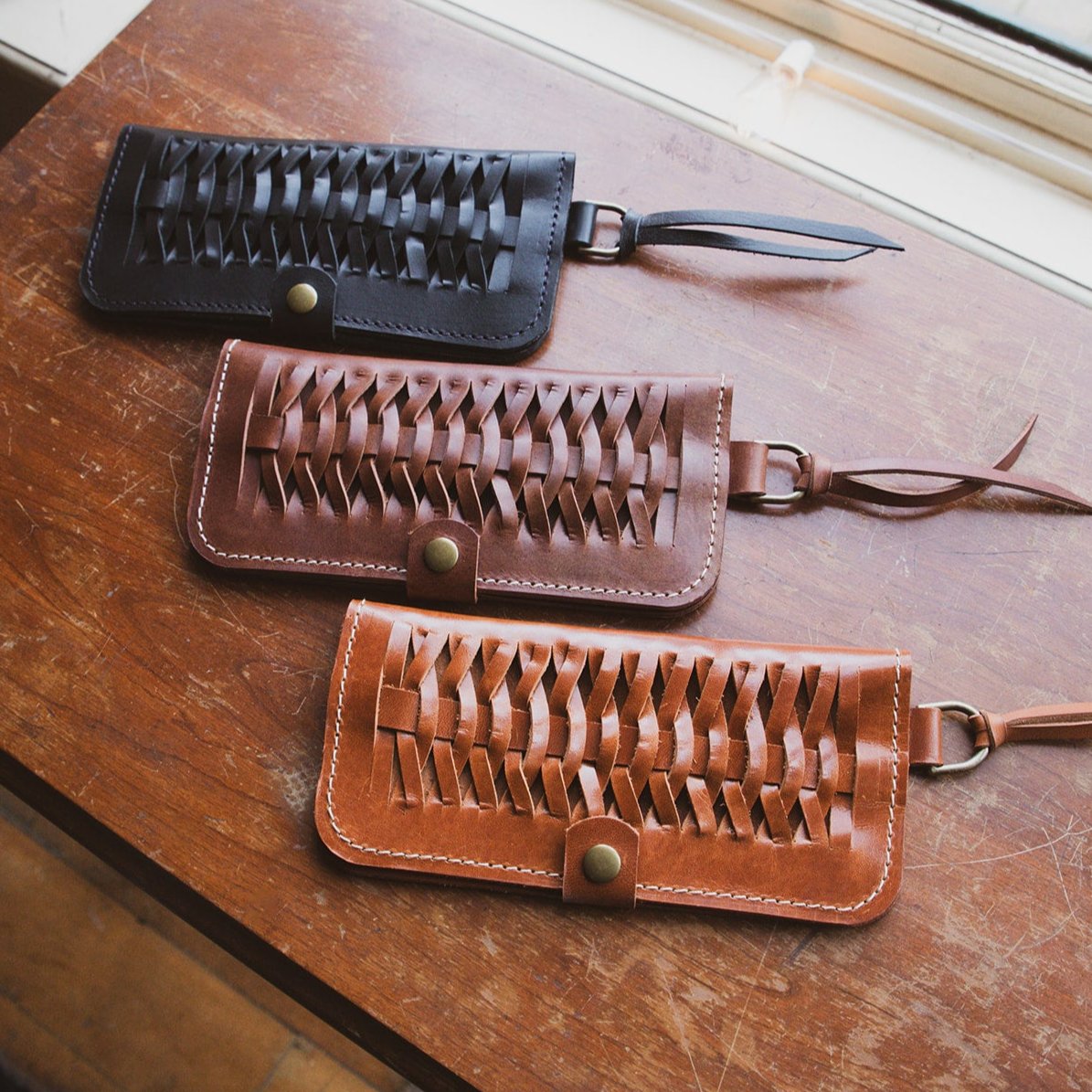 Woven Leather Fishtail Wallet