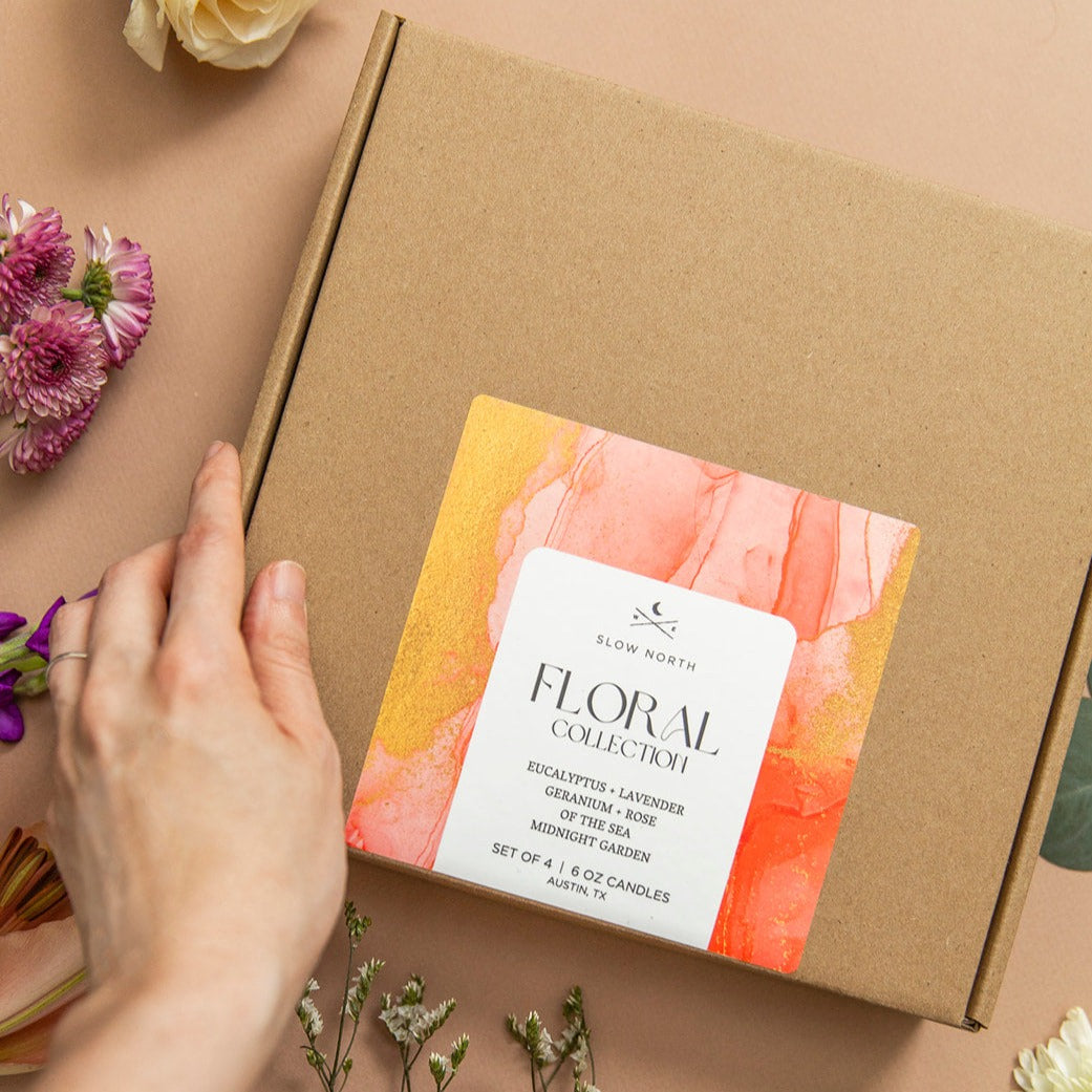 Floral Collection Soy Wax Candles - 4 Pack