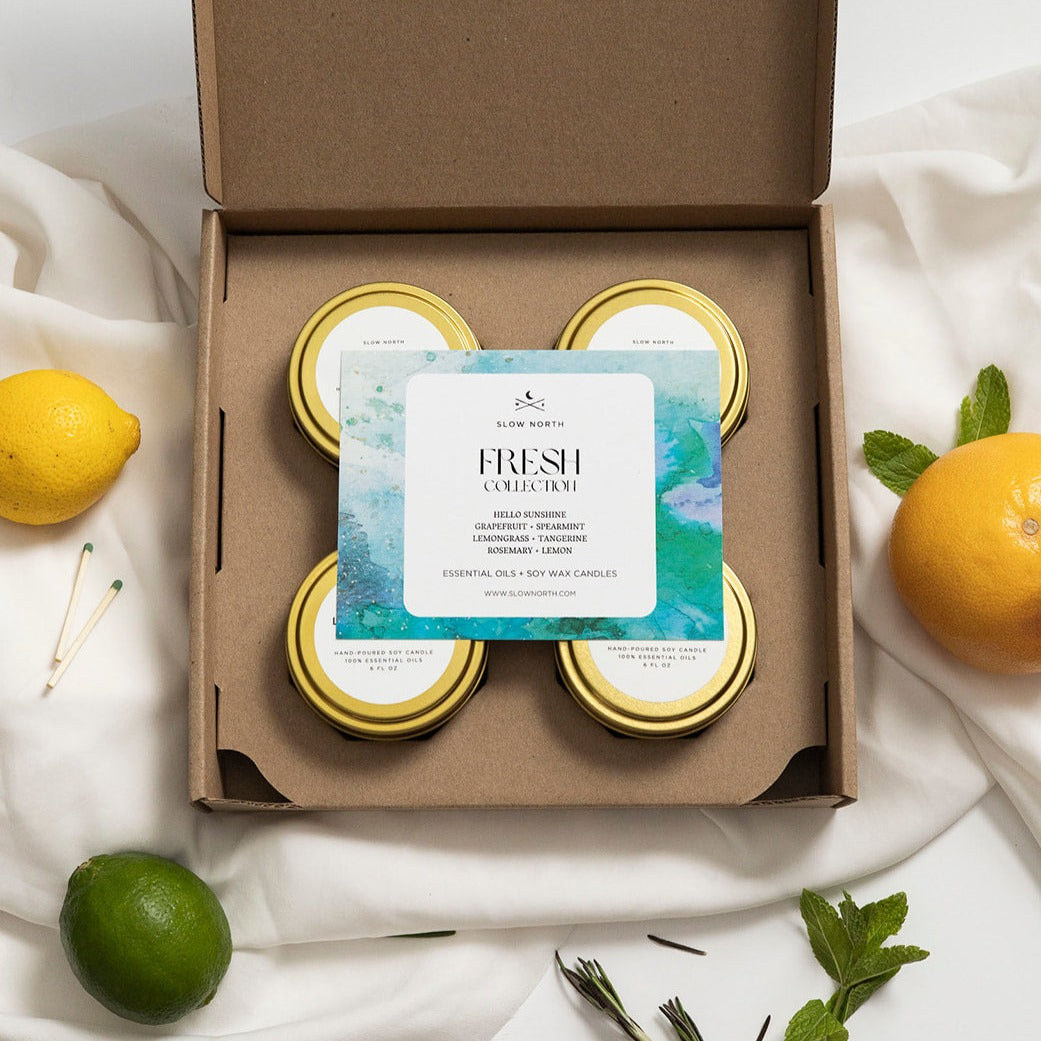 Fresh Collection Soy Wax Candles - 4 Pack