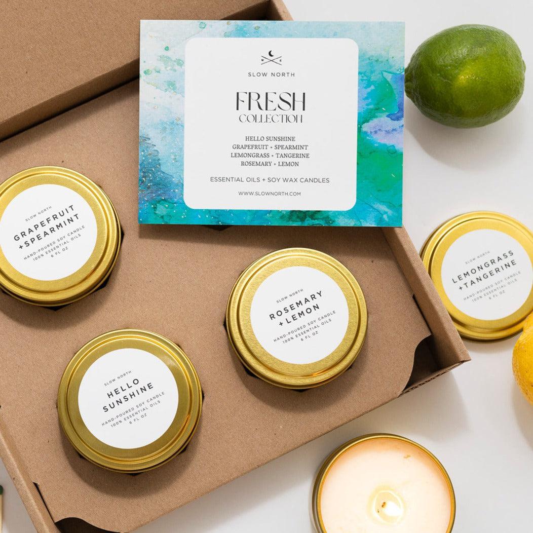 Fresh Collection Soy Wax Candles - 4 Pack