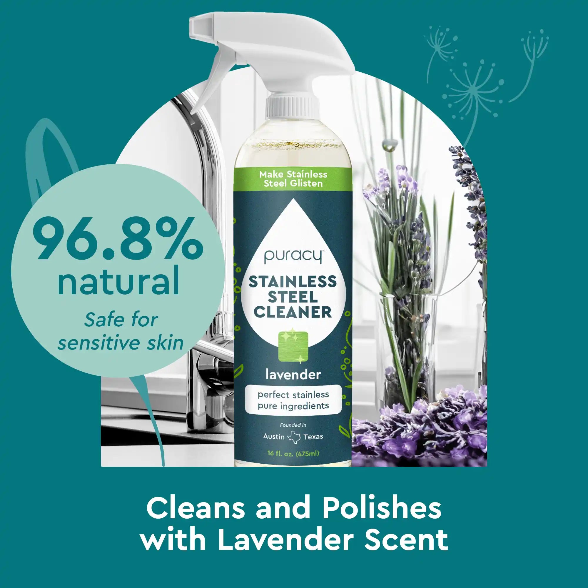 Lavender Stainless Steel Surface Cleaner