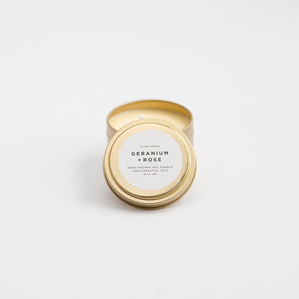 Geranium + Rose Soy Wax Candle