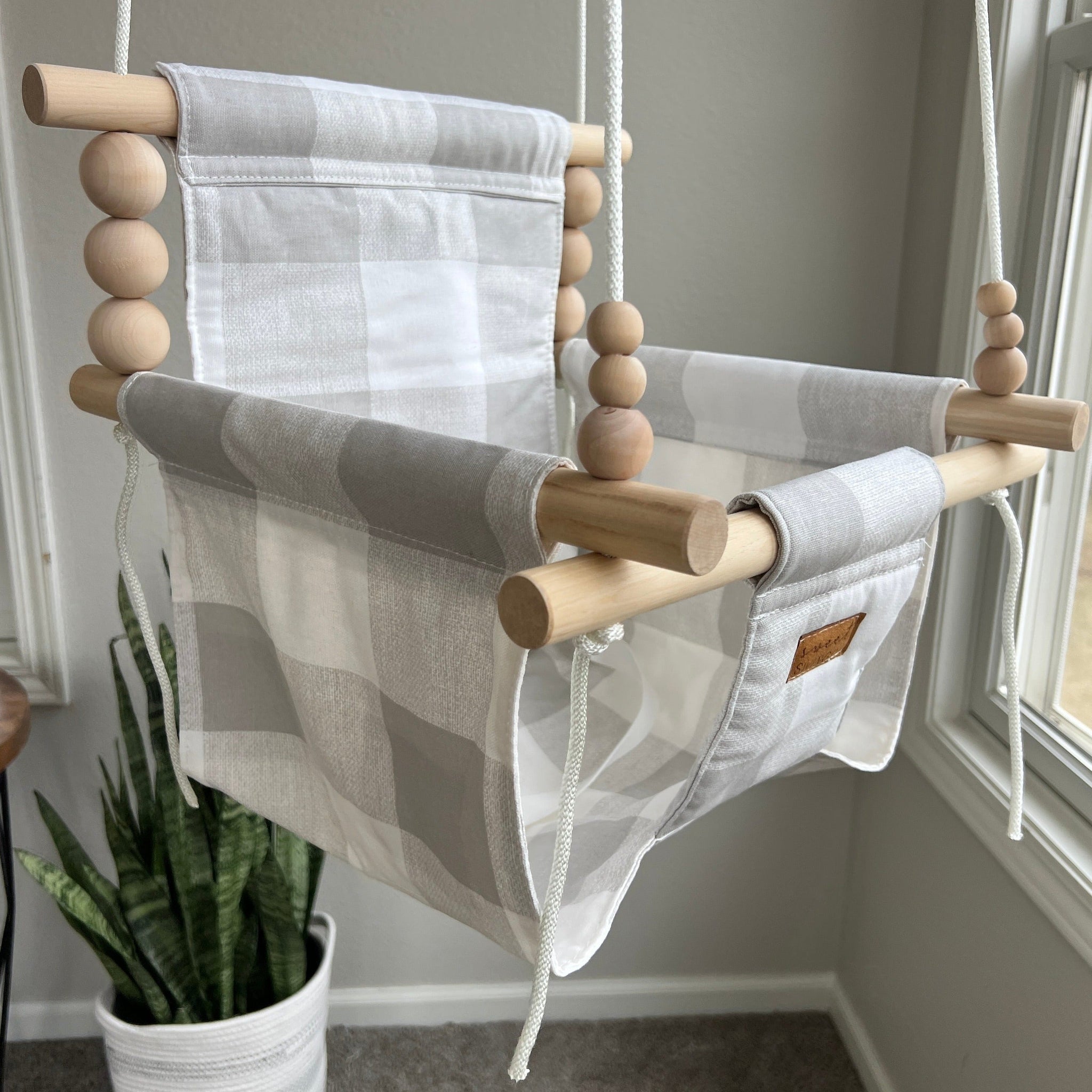 Indoor Swing – French Gray Buffalo Check