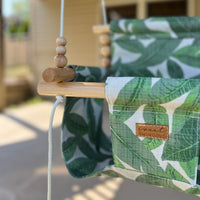 Outdoor High Back Swing – Tropical Leaf
