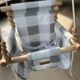Outdoor High back Swing – Gray Buffalo Check