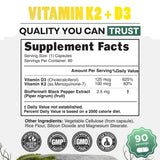 Vitamin K2 (MK-7) & Vitamin D3 (5000 IU) & Black Pepper Extract