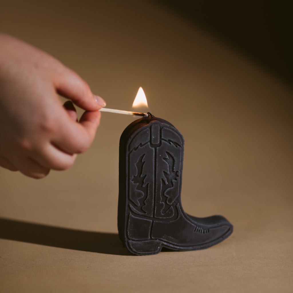 cowboy boot shape candles