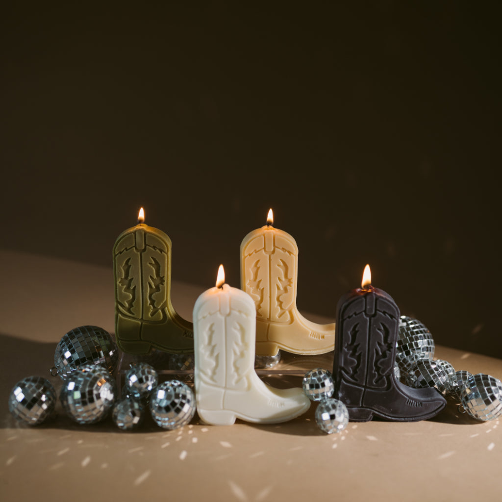 cowboy boot shape candles