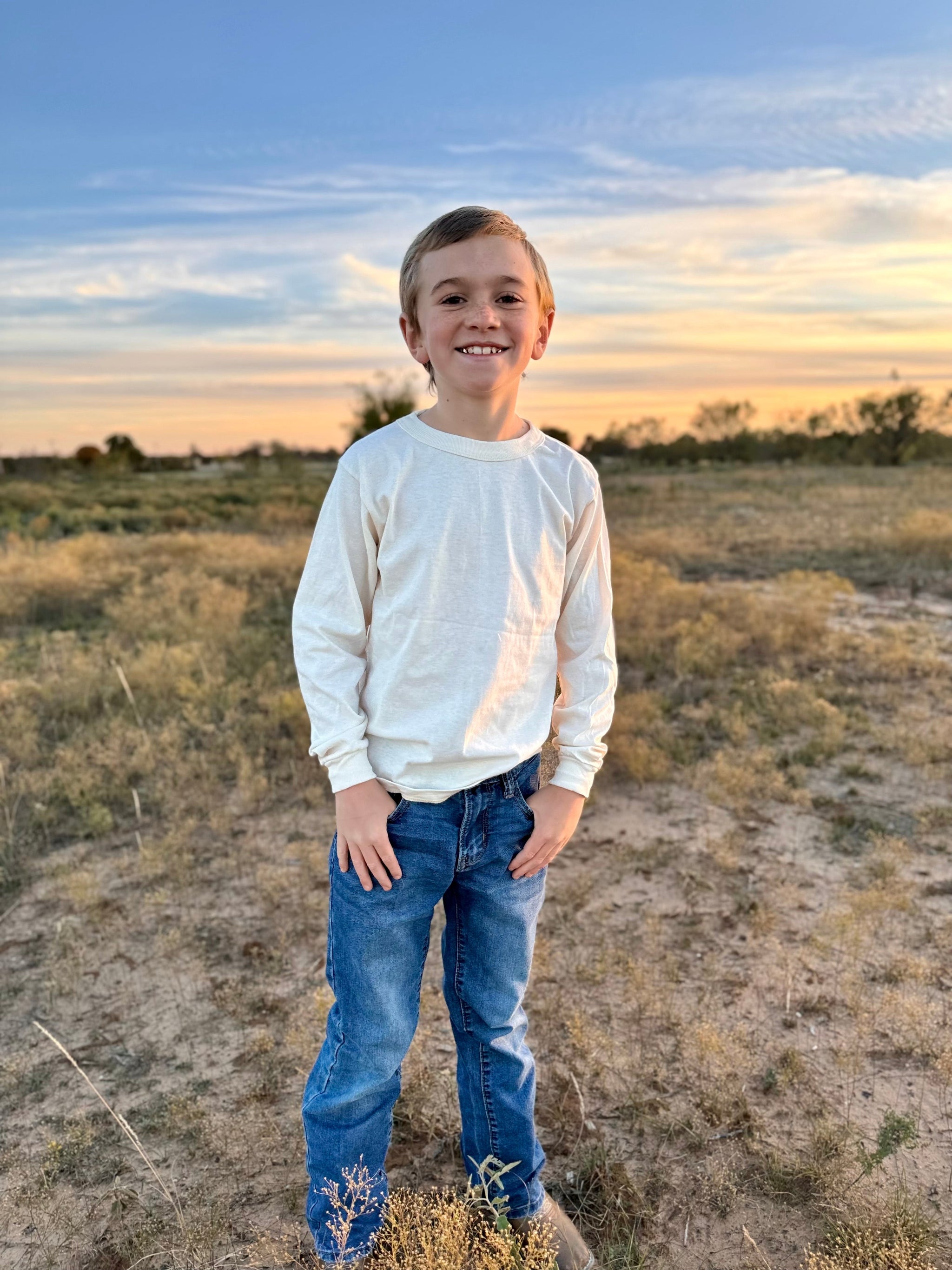 Organic Cotton Long Sleeve Kids T-shirt – Undyed