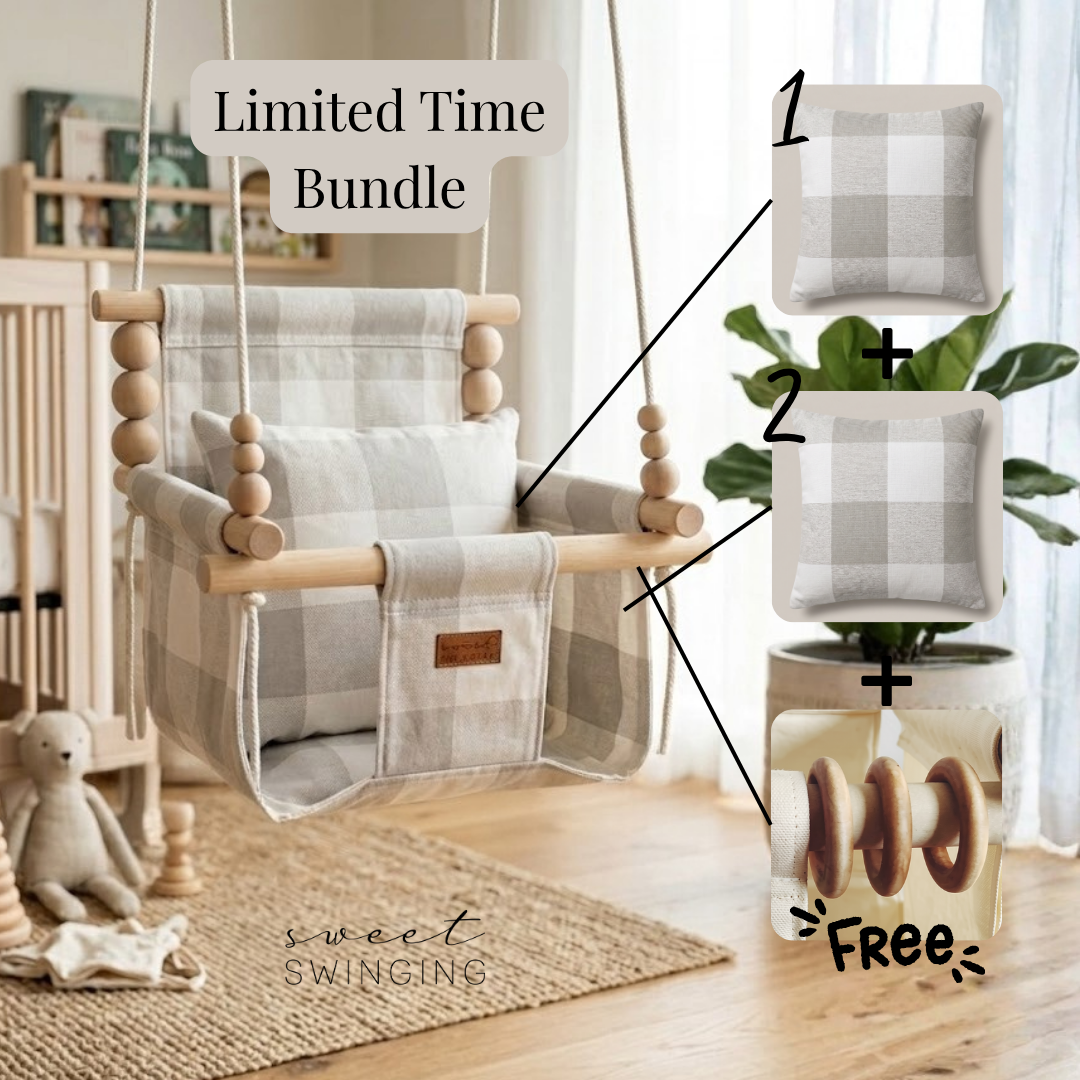Indoor Swing – French Gray Buffalo Check