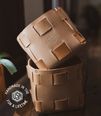 Leather Tabletop Planter
