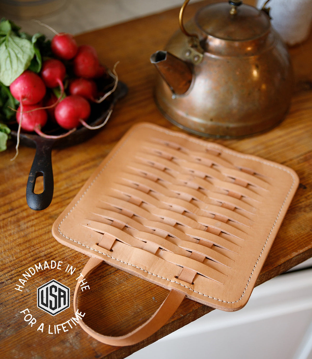 Woven Leather Trivet