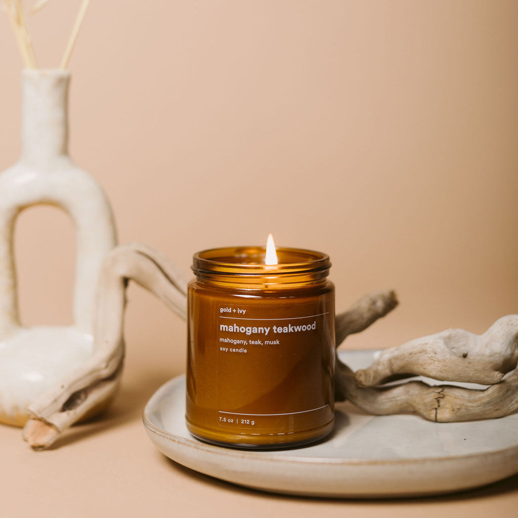 mahogany teakwood candle