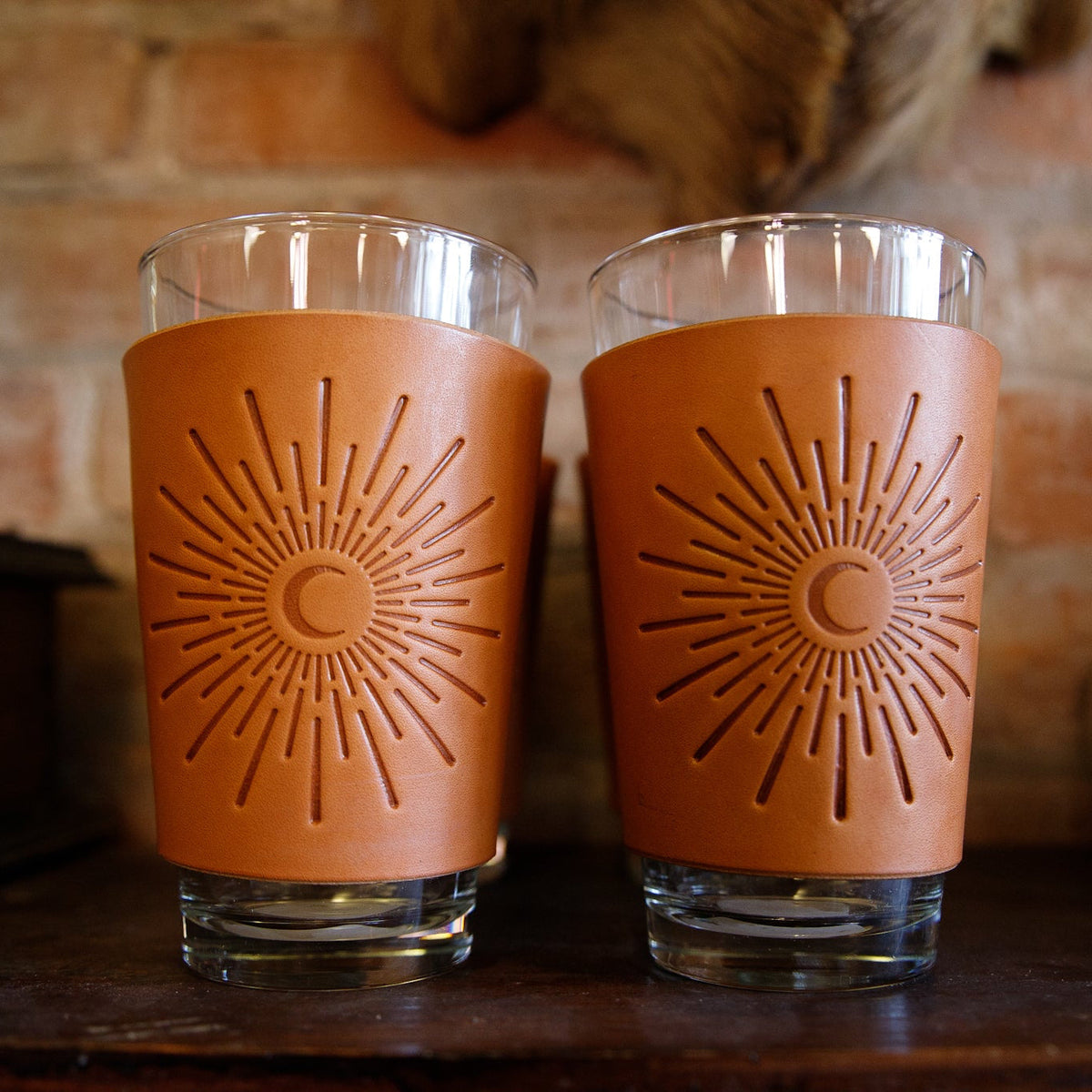 Leather Pint Glass