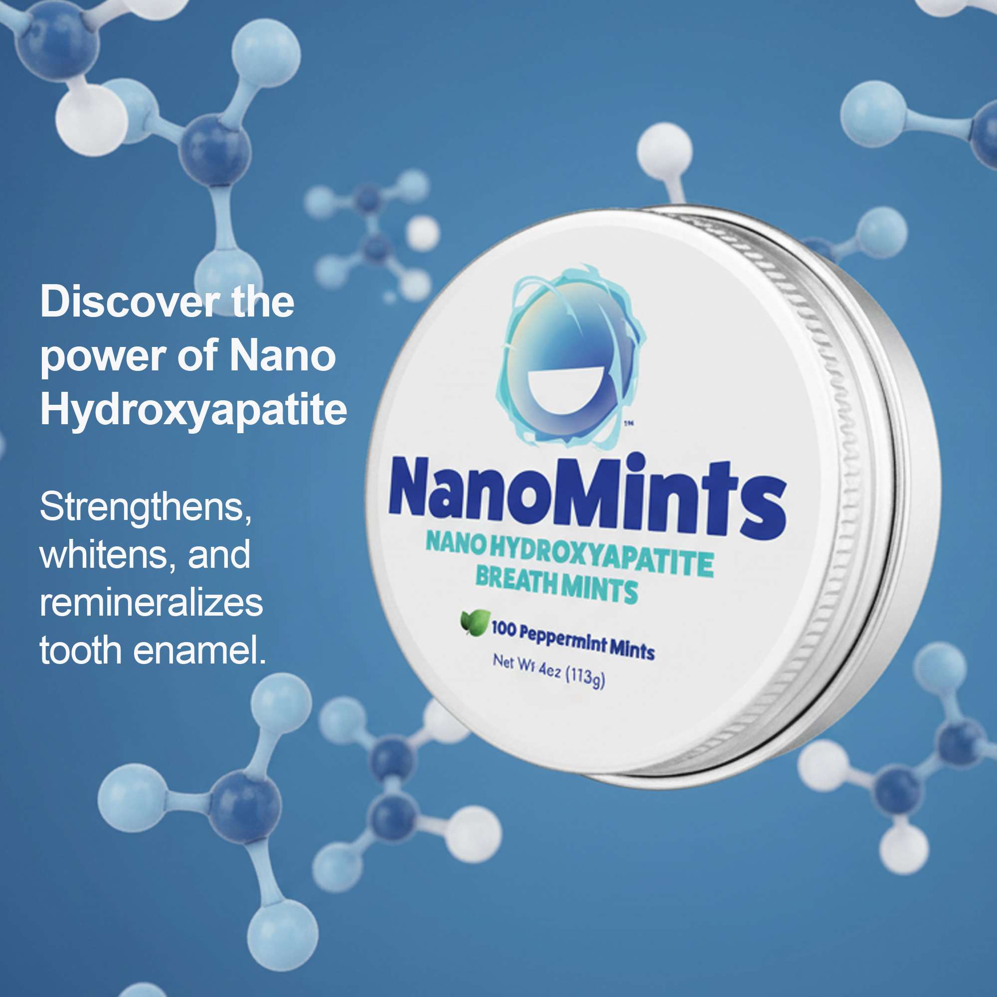 Nano Hydroxyapatite Xylitol-free Peppermint Mint Tin