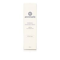 Annmarie Neroli Toning Mist, an uplifting face and body mist for all skin types, stands upright in its packaging.
