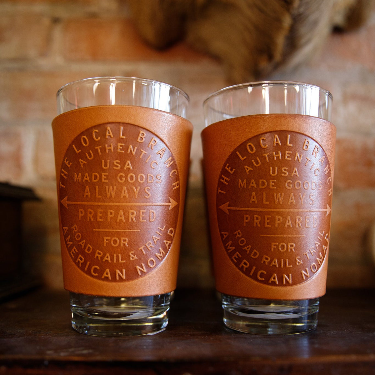 Leather Pint Glass