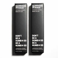 Two boxes of "RRHOID RAGE" hemorrhoidal ointment, featuring lidocaine and magnesium, promise to "Numb" and relieve discomfort.
