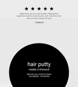 Reviewers give five stars to Jack Henry hair putty, a medium hold, matte finish volumizing and hydrating hair product.
