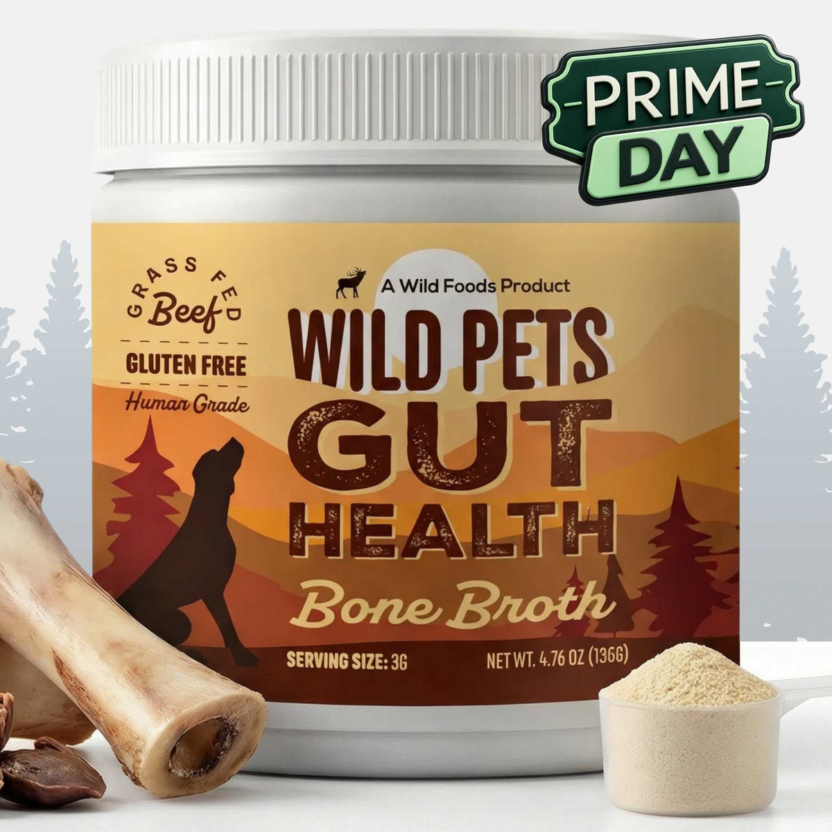 Wild Bone Broth for Pets, Gut & Immune Support