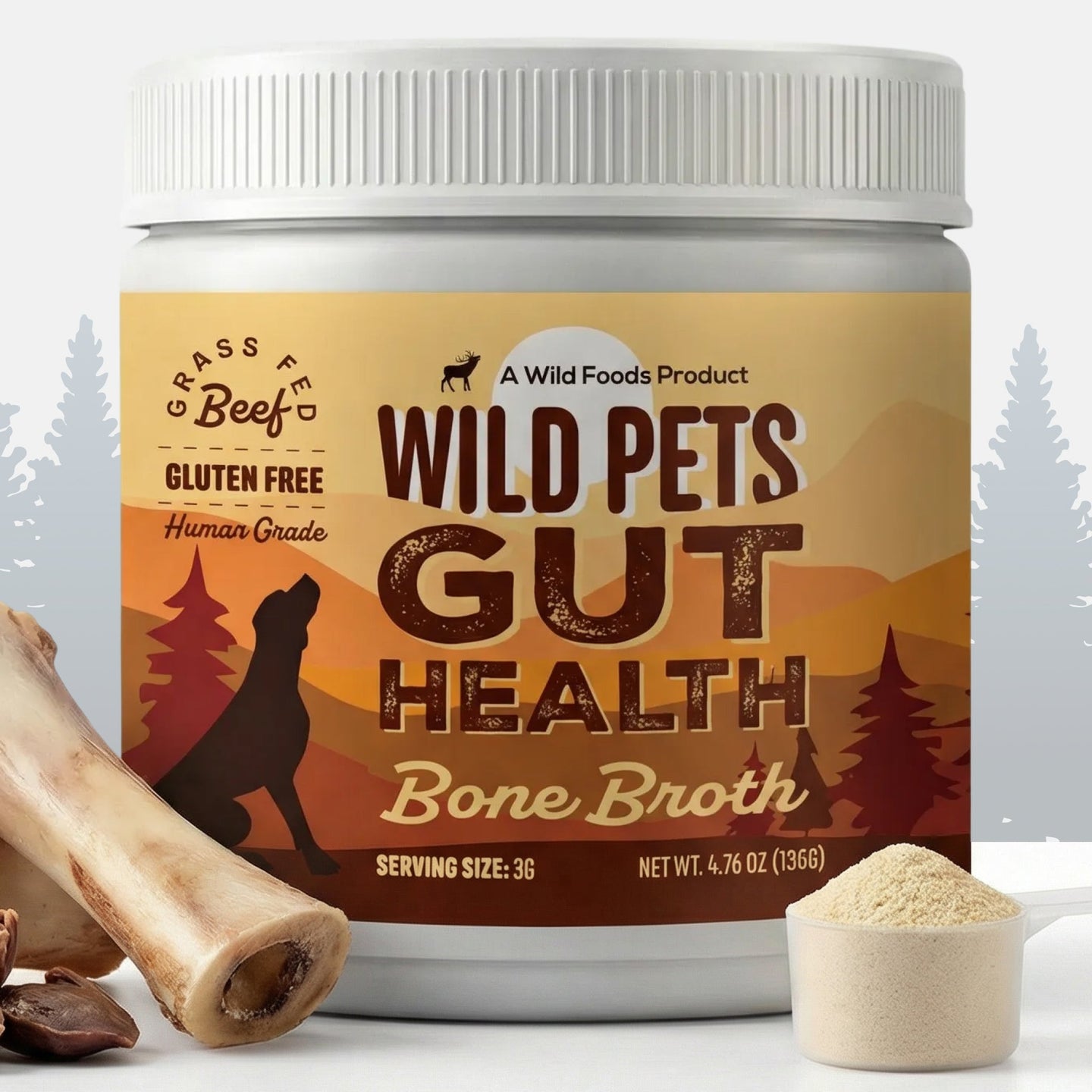 Wild Bone Broth for Pets, Gut & Immune Support