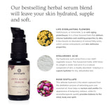 Annmarie anti-aging serum hydrates skin with everlasting flowers, hyaluronic acid, and rose distillate.
