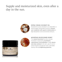 Annmarie's Coconut Honey Mask, made with extra virgin coconut oil and mountain wildflower honey, nourishes and moisturizes skin.
